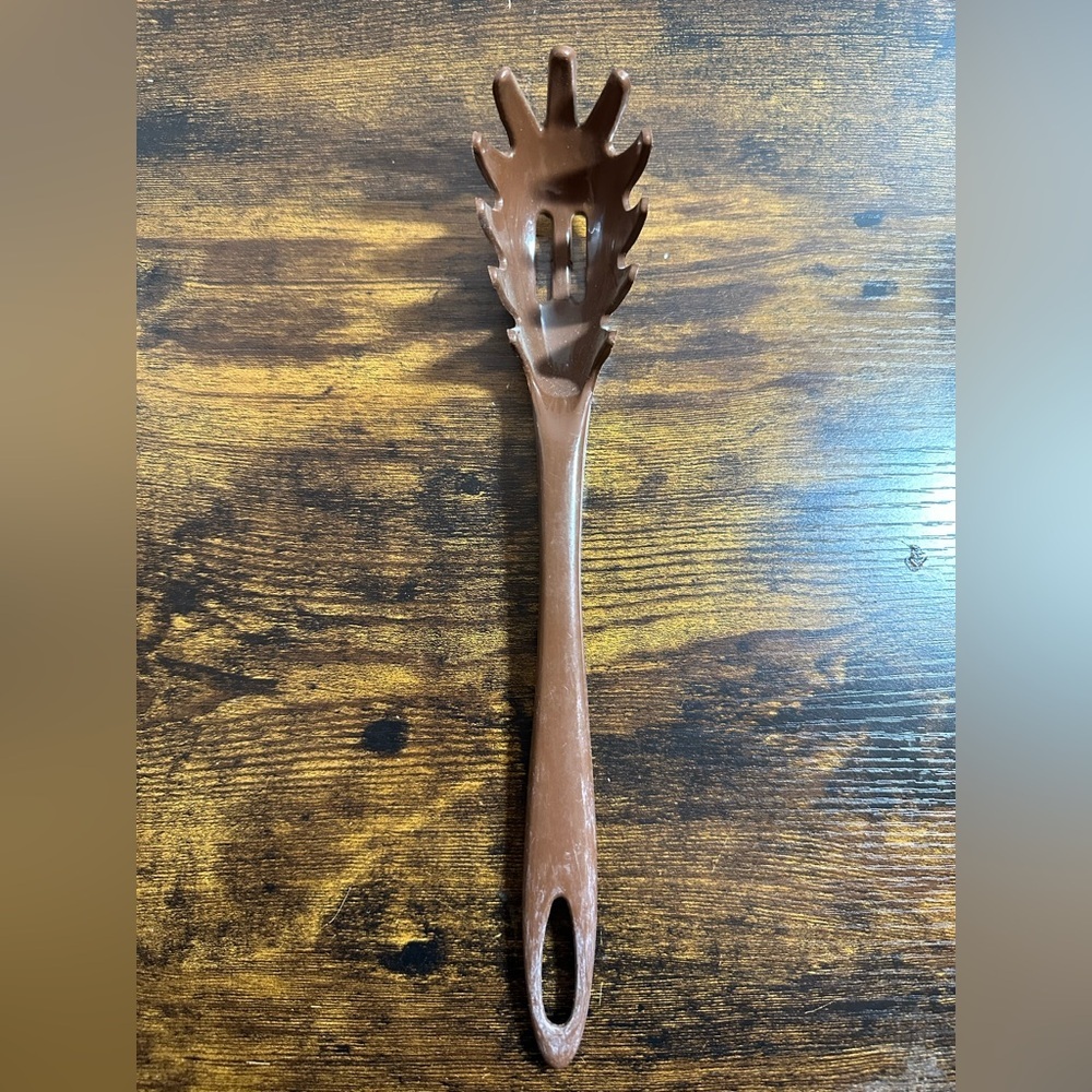 Ensar Corp Spaghetti Pasta Spoon Brown‎ Vintage Retro 80’s